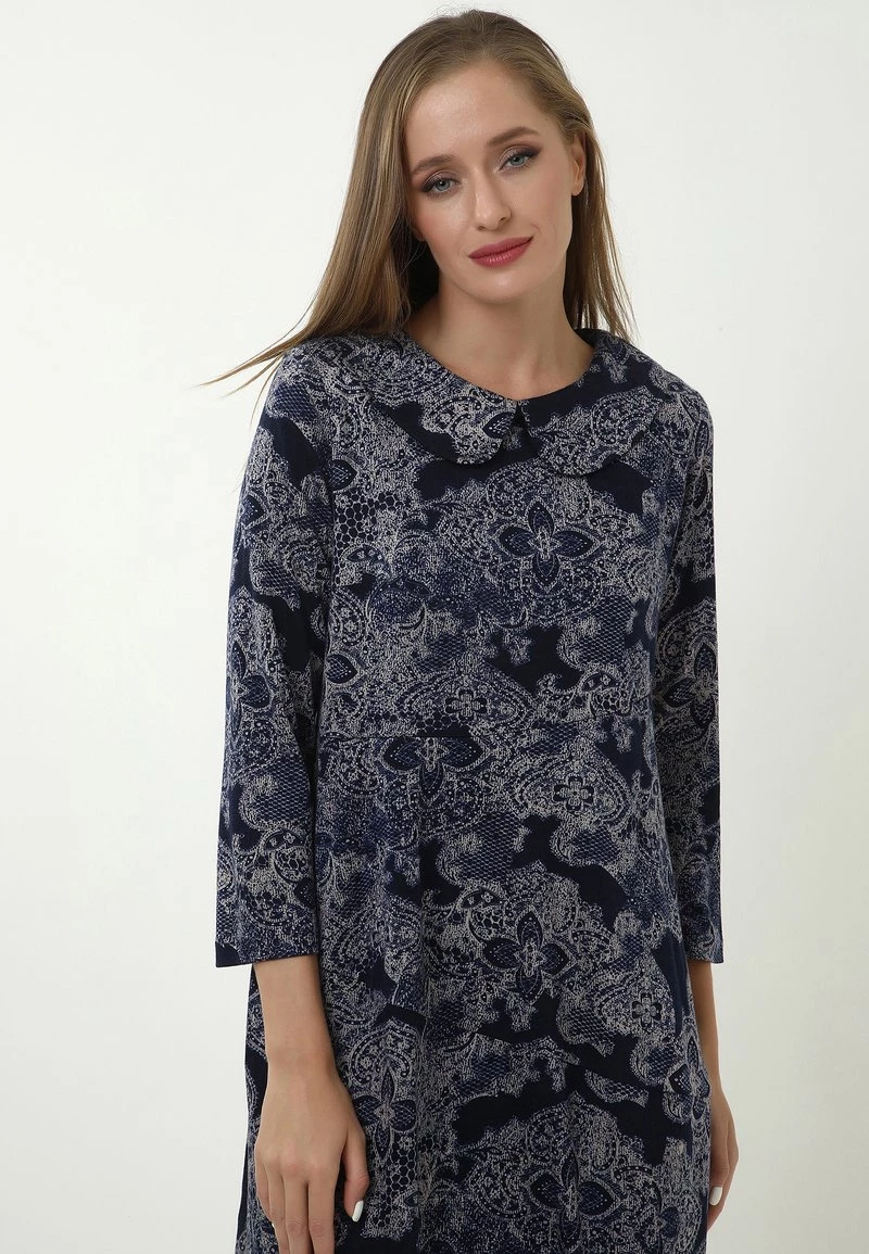 Presa π Madam-T Donna KLEID IVONI - Vestito Estivo - Blau/ Beige π - immagine 4