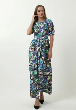 Vendita all'ingrosso π Madam-T Donna REGIA - Vestito Lungo - Weiß/hellblau β