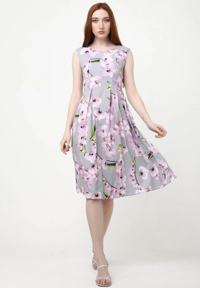 Miglior offerta 🧨 Madam-T Donna KANTRI - Vestito Estivo - Grau, Lila ❤️ - immagine 2