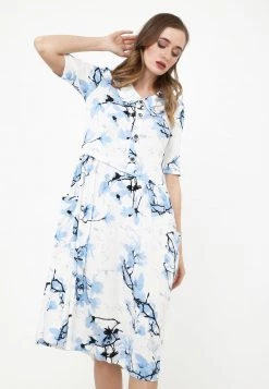 Miglior prezzo 😍 Madam-T Donna BELLA - Abito A Camicia - Beige Hellblau 🌟