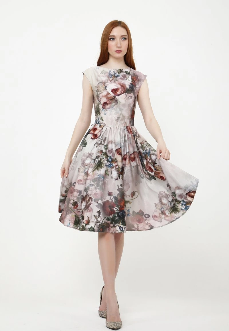 Miglior offerta π Madam-T Donna Vestito Estivo - Beige/braun 𧨠- immagine 5