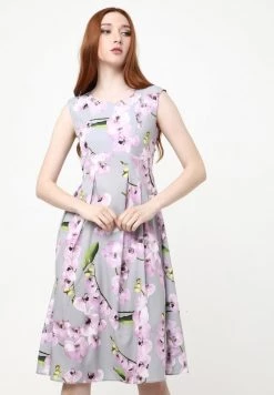 Miglior offerta 🧨 Madam-T Donna KANTRI - Vestito Estivo - Grau, Lila ❤️