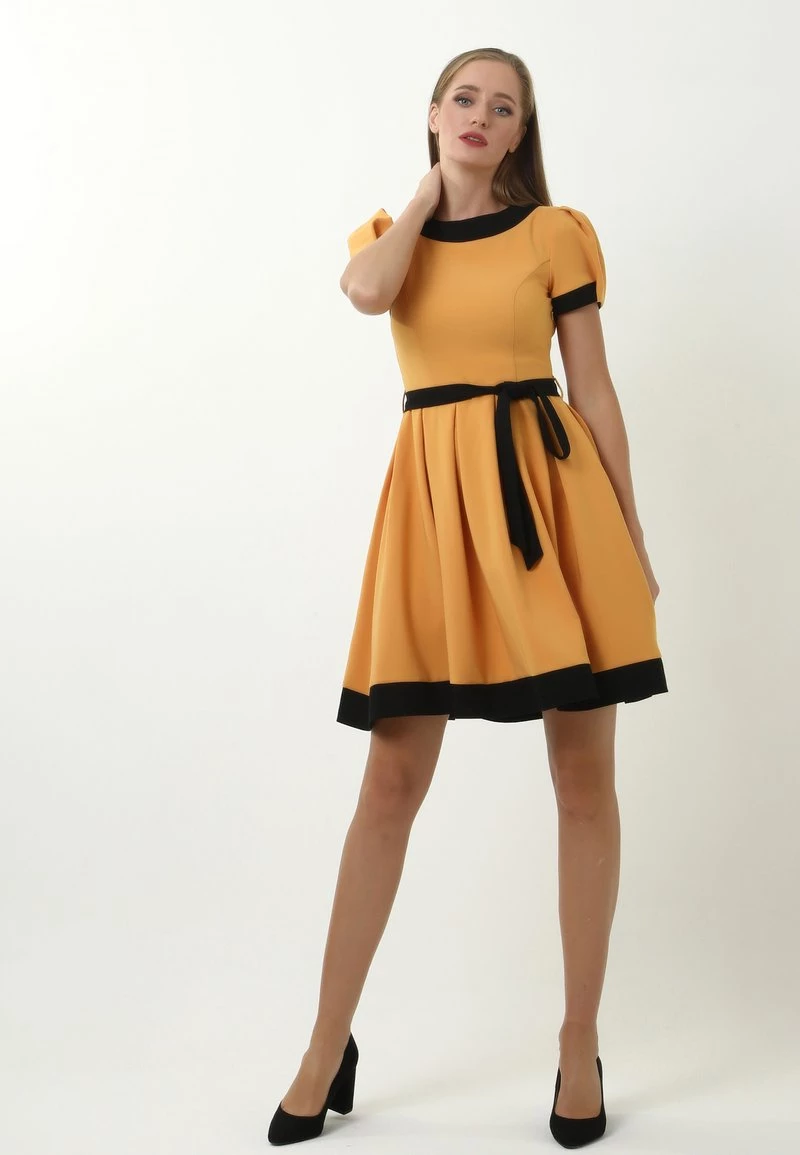 Offerte π Madam-T Donna RETRONA - Vestito Estivo - Hellorange/ Schwarz π§¨