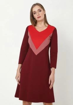 Presa 🌟 Madam-T Donna DGINI - Vestito Di Maglina - Weinrot, Koralle 🥰