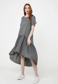 Bilancio 🔥 Madam-T Donna Vestito Estivo - Grau, Schwarz 👍