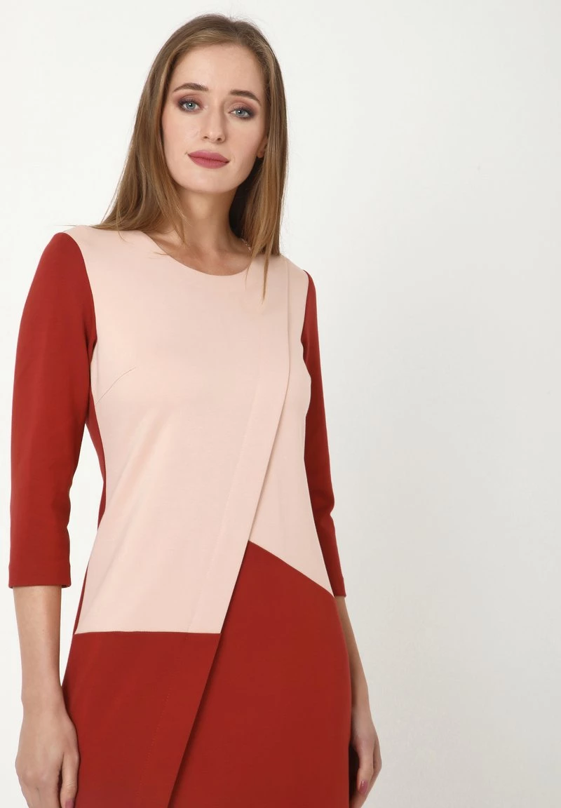 Nuovo di zecca π Madam-T Donna ELMA - Vestito Di Maglina - Pfirsich Terrakotta β - immagine 4