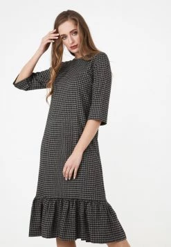 Vendita all'ingrosso 🤩 Madam-T Donna Vestito Estivo - Beige/ Schwarz 😍