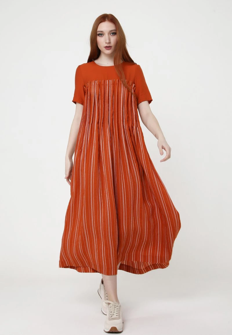 Buono π Madam-T Donna Snura - Vestito Estivo - Ingwer, Weiß π - immagine 2