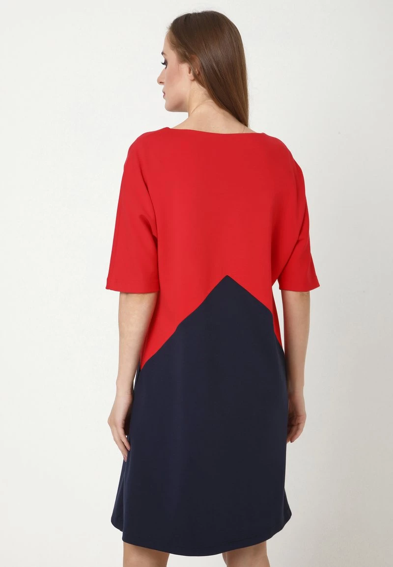 A buon mercato β Madam-T Donna LOLITA - Vestito Di Maglina - Blau, Koralle π - immagine 3