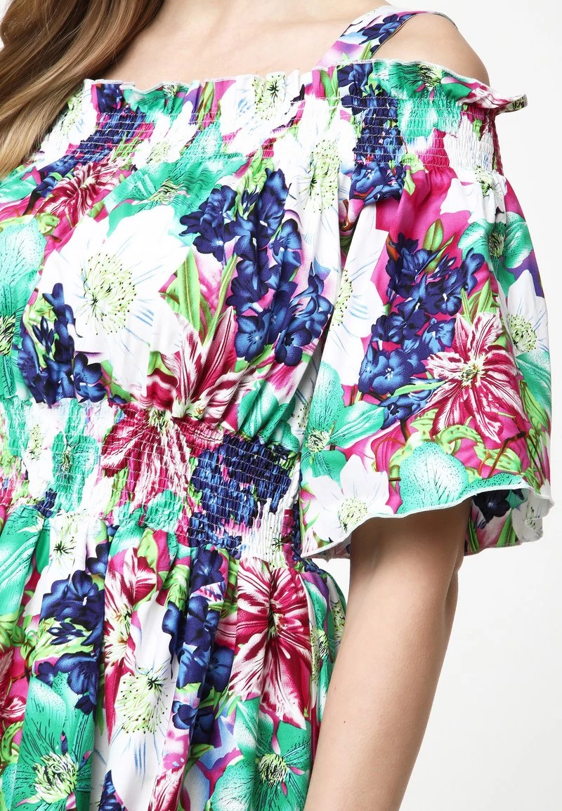 Nuovo π Madam-T Donna FERANA - Vestito Estivo - Weiß, Himbeere π - immagine 8