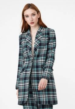 Buono 🥰 Madam-T Donna Cappotto Corto - Blau/ Meereswelle 😉