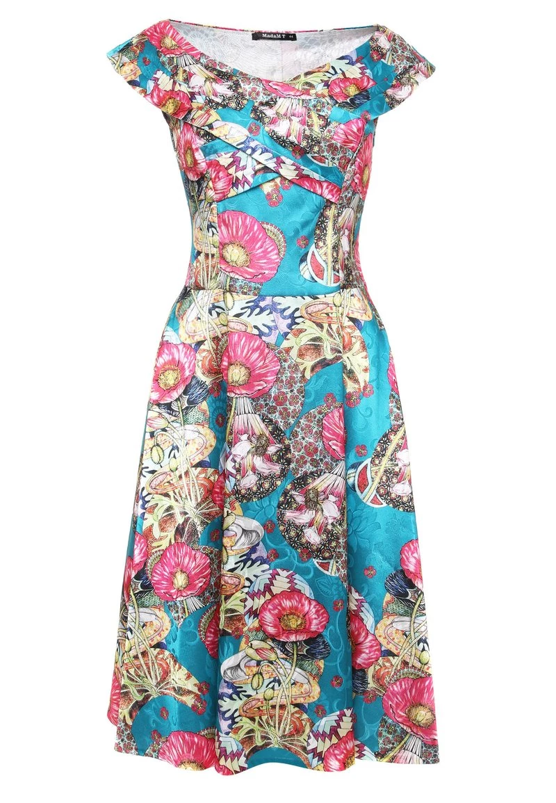 Offerte π Madam-T Donna LAGUNA - Vestito Estivo - Aqua/rosa 𧨠- immagine 7