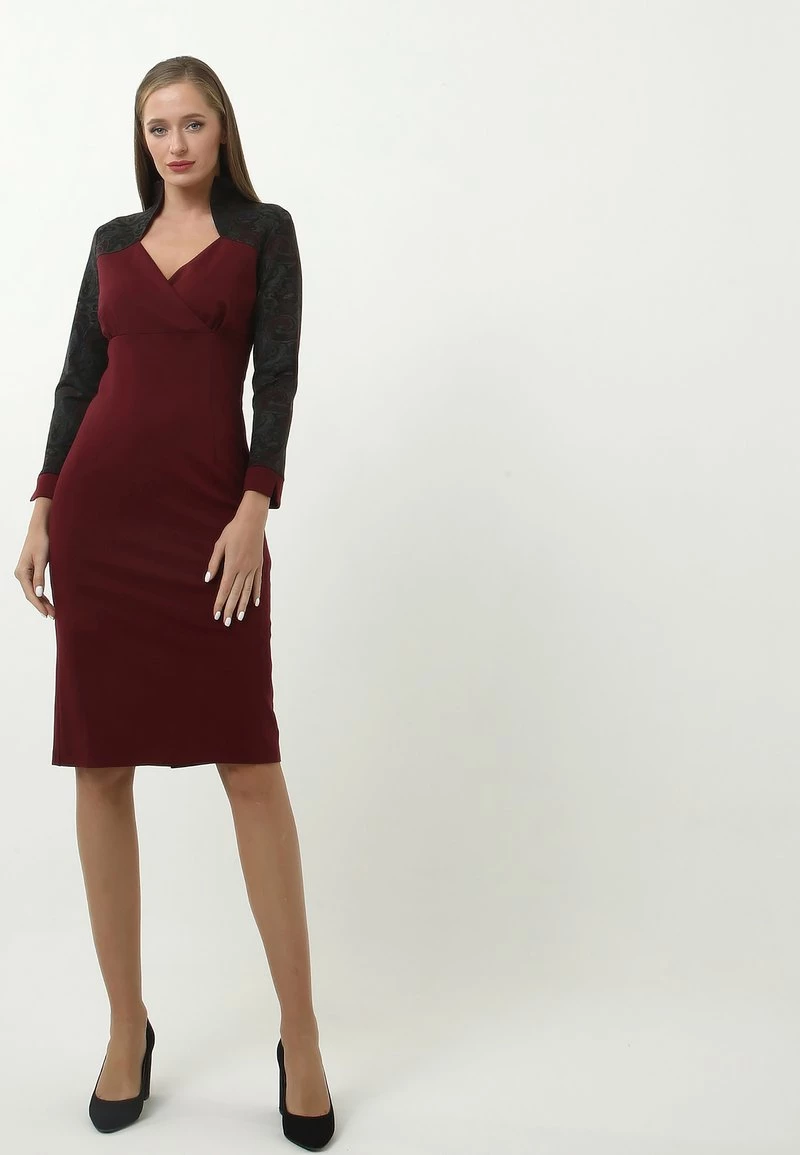 Nuovo di zecca π Madam-T Donna MARGARET - Tubino - Grau, Weinrot βοΈ - immagine 5