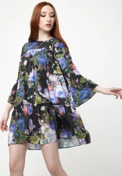 A buon mercato 😉 Madam-T Donna EDEMIA - Vestito Estivo - Schwarz, Lila 💯