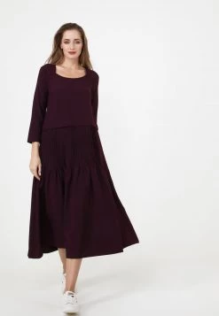 Vendita all'ingrosso 🎉 Madam-T Donna Vestito Estivo - Weinrot 💯