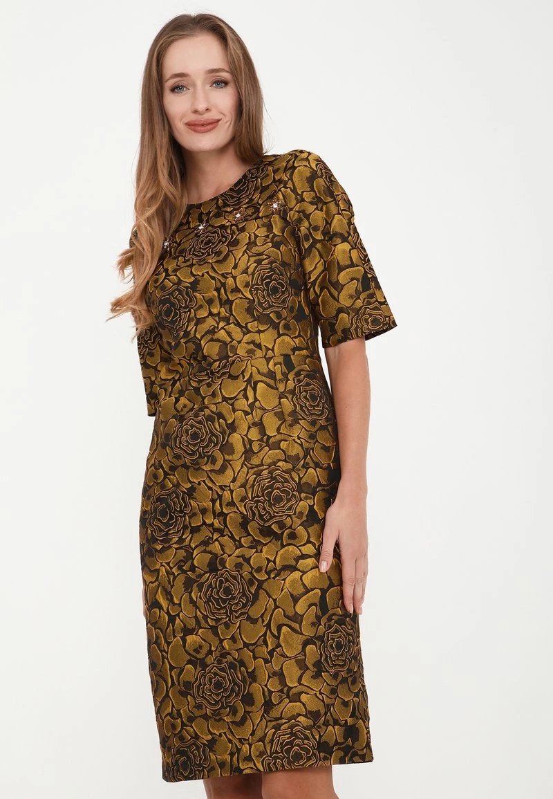 Nuovo di zecca π Madam-T Donna NOELLA - Vestito Estivo - Schwarz/senf π