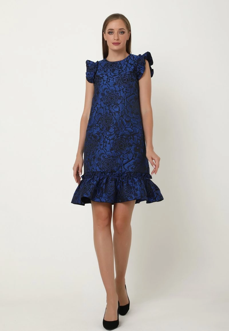 Offerte π Madam-T Donna ALLTAGS GRETA - Vestito Elegante - Schwarz, Indigo π - immagine 2