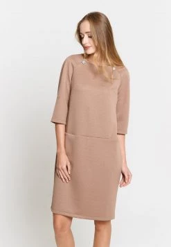 I primi 10 👏 Madam-T Donna Abito In Maglia - Hellbraun 🔔