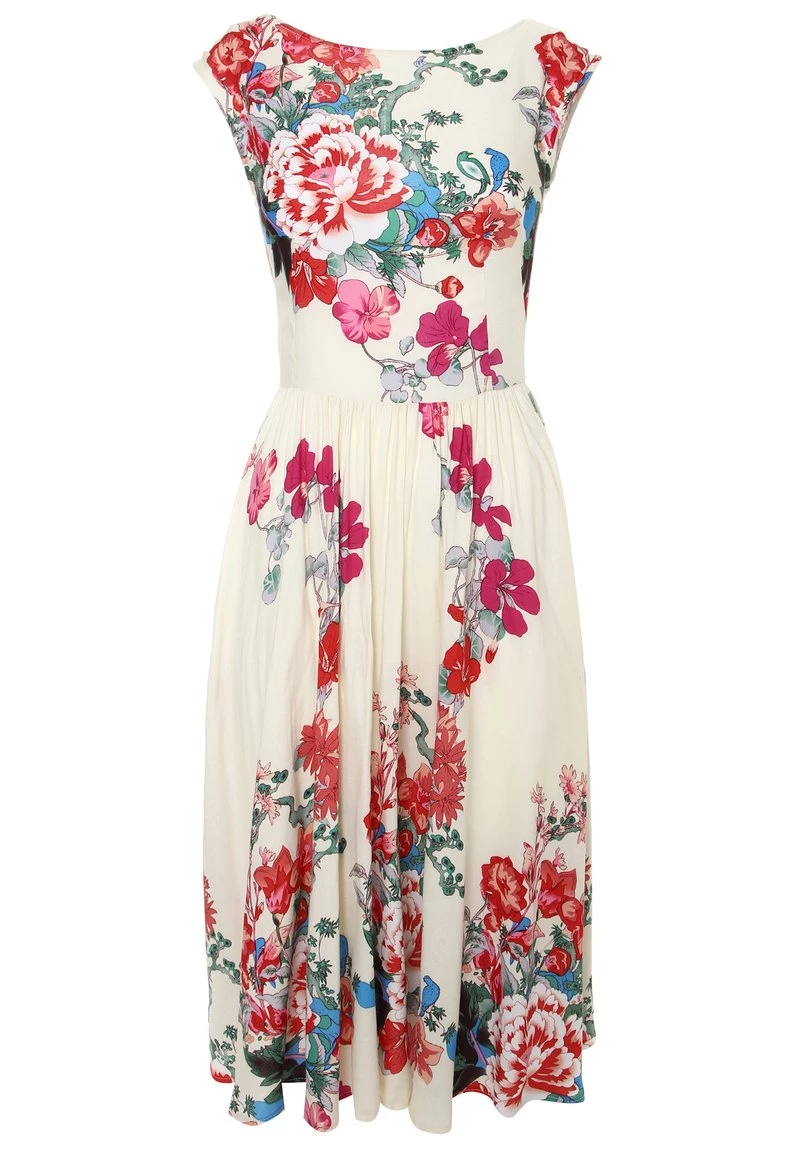 Promo π Madam-T Donna Vestito Estivo - Beige Rot π - immagine 7