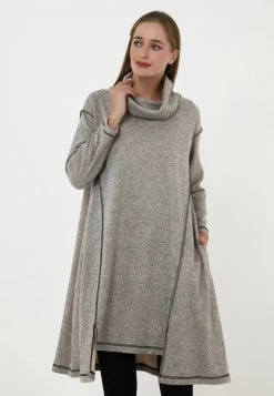 Nuovo 🥰 Madam-T Donna SHELBY - Abito In Maglia - Beige 😉