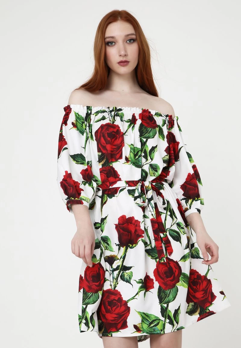 Sconto π Madam-T Donna GREENELLA - Vestito Estivo - Milchig, Rot π