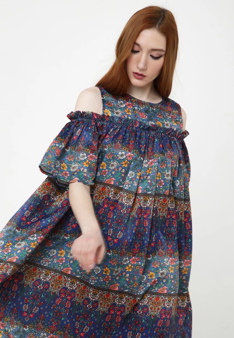 Nuovo β¨ Madam-T Donna NINEL - Vestito Estivo - Blau, Rot π - immagine 5