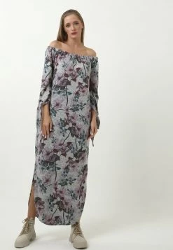 Acquistare π Madam-T Donna SILVIA - Vestito Lungo - Grau/ Lila π