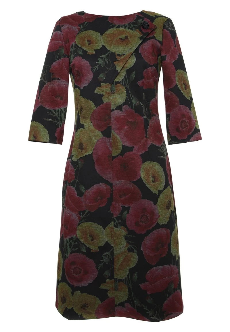 Nuovo 𧨠Madam-T Donna JERSEYKLEID - Vestito Di Maglina - Schwarz/weinrot π - immagine 7