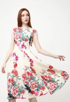 Promo π Madam-T Donna Vestito Estivo - Beige Rot π