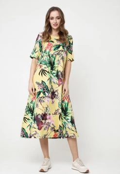 Nuovo di zecca ✔️ Madam-T Donna Vestito Estivo - Gelbgrün 🛒