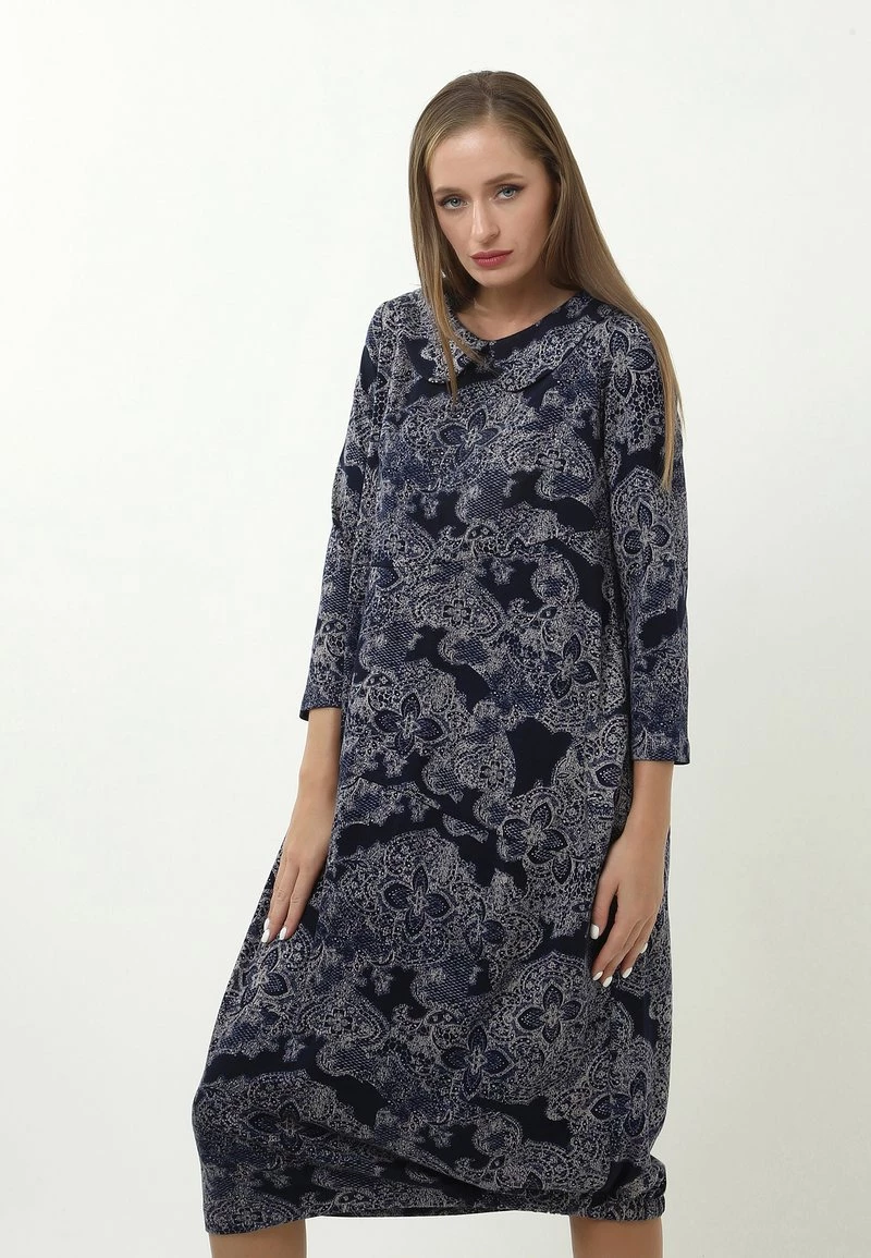 Presa π Madam-T Donna KLEID IVONI - Vestito Estivo - Blau/ Beige π - immagine 3