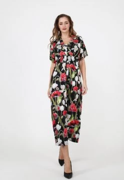 Offerte π₯° Madam-T Donna LESTRA - Vestito Estivo - Schwarz/ Khaki π