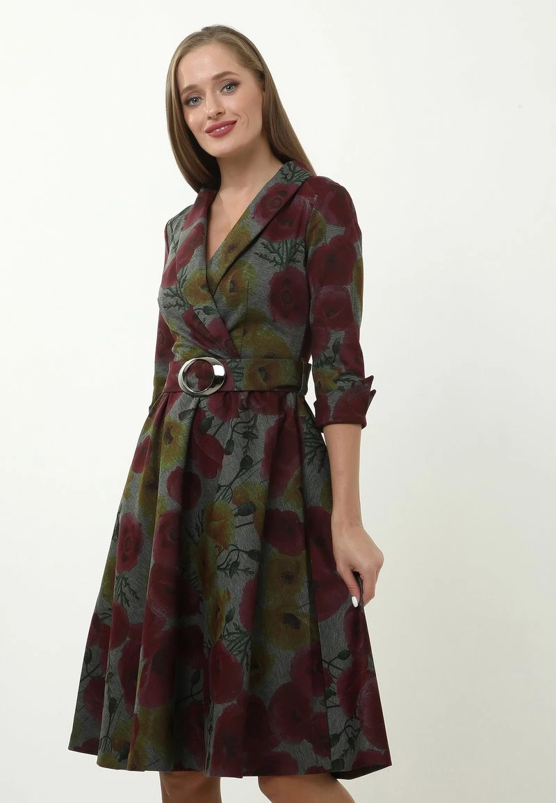 Promo π₯° Madam-T Donna NENSI - Vestito Estivo - Grau, Senf π - immagine 4