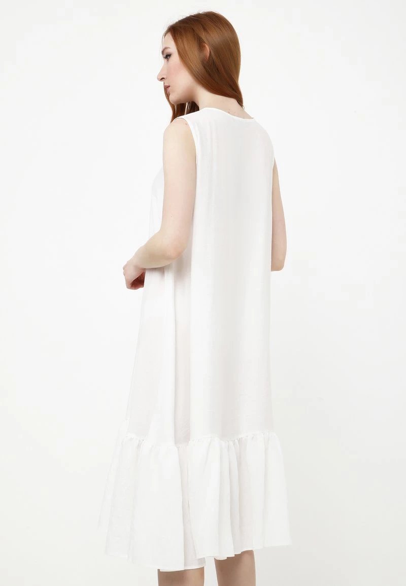 A buon mercato π Madam-T Donna Vestito Lungo - Weiß π§¨ - immagine 2