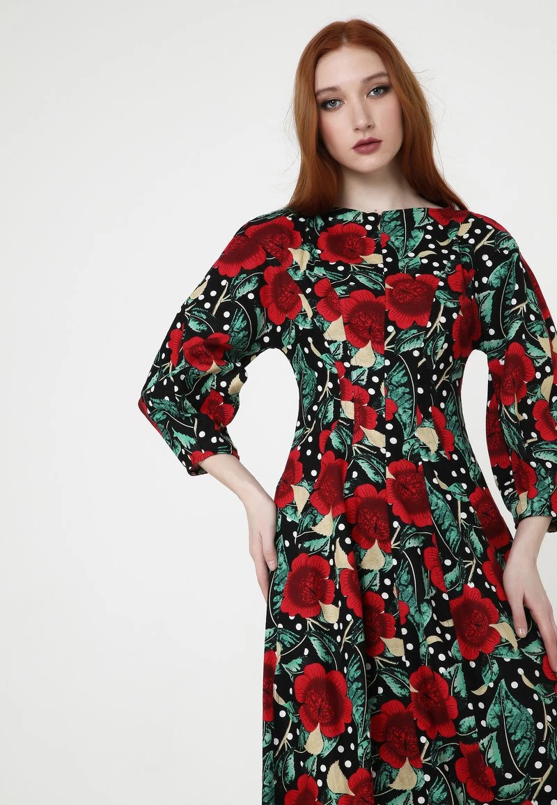 Vendita lampo β Madam-T Donna Vestito Estivo - Schwarz, Rot π - immagine 5