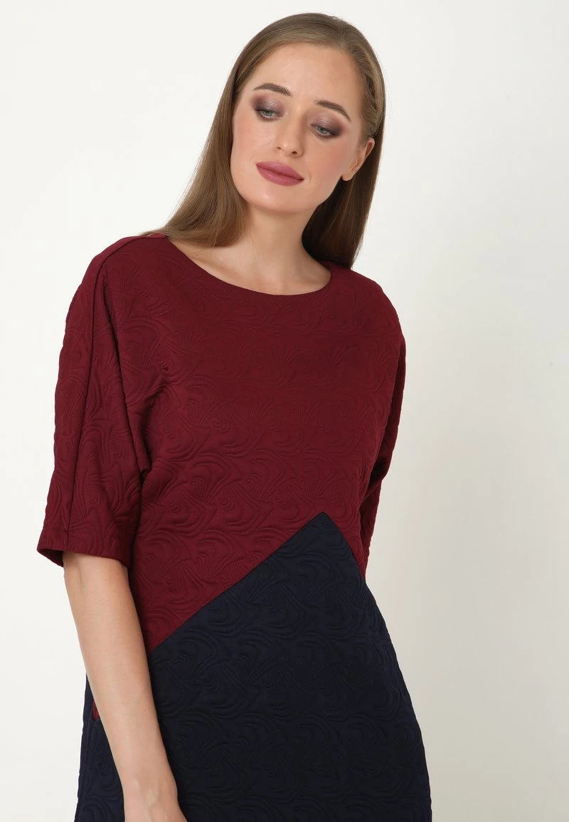 Offerte β Madam-T Donna Vestito Estivo - Wein Rot Blau π - immagine 5