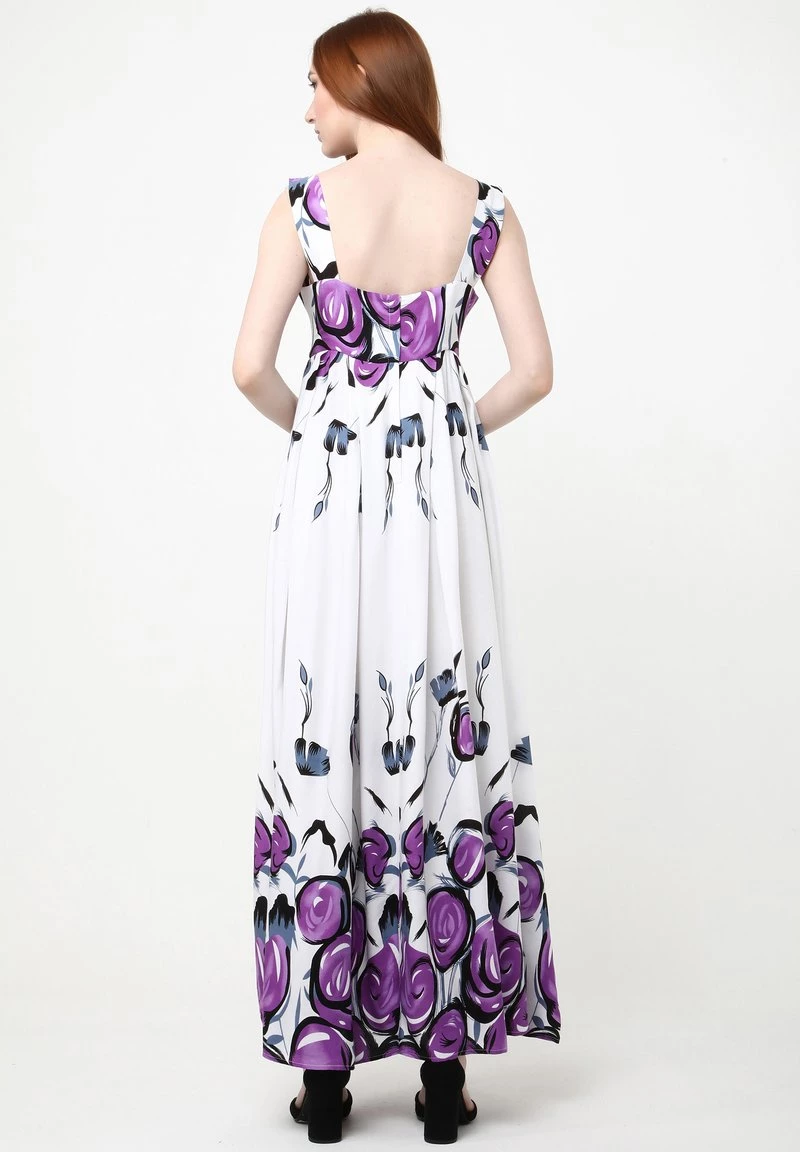 Migliore vendita π Madam-T Donna TOSCANA - Vestito Estivo - Weiß, Lila π - immagine 3