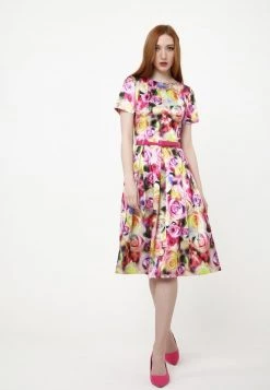 Vendita calda 😍 Madam-T Donna Vestito Estivo - Gelb, Lila 😉