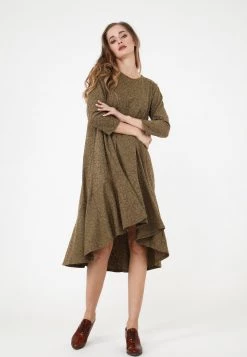 Buono 🛒 Madam-T Donna Vestito Estivo - Khaki 🎁