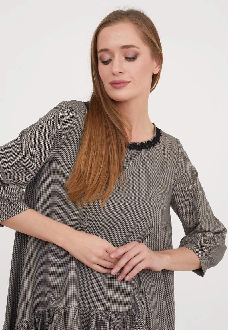 Miglior prezzo 𧨠Madam-T Donna EVA - Vestito Estivo - Dunkelbeige π - immagine 7