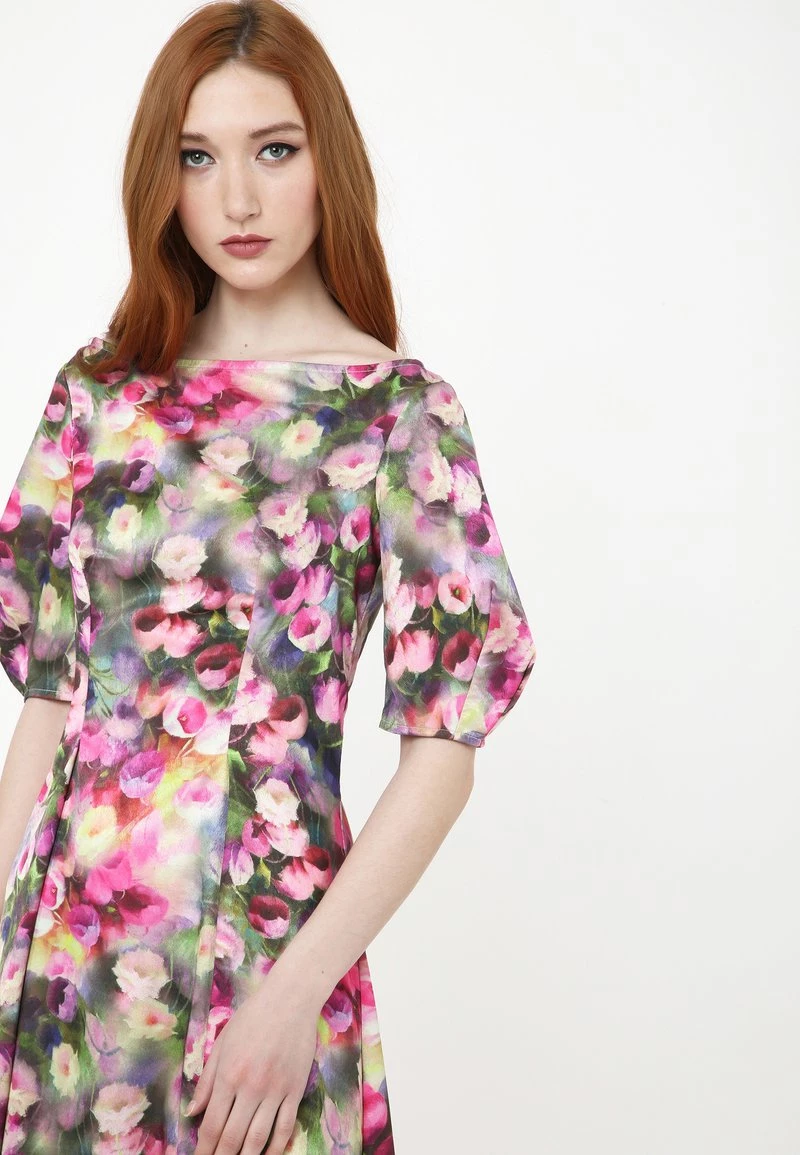 Nuovo β Madam-T Donna Vestito Estivo - Grau, Rosa π - immagine 4