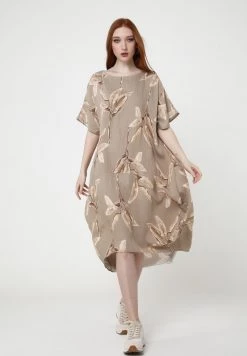 Buono 🥰 Madam-T Donna ASHLEY - Vestito Estivo - Beige, Braun ⭐