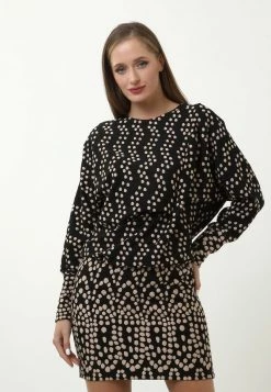 Sconto 😍 Madam-T Donna CHERRY - Tubino - Schwarz/creme ⭐