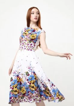 Vendita calda π Madam-T Donna Vestito Estivo - Weiß Hellblau π