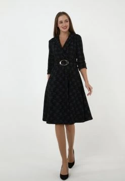 Miglior prezzo ❤️ Madam-T Donna NENSI - Vestito Estivo - Schwarz, Blau 💯