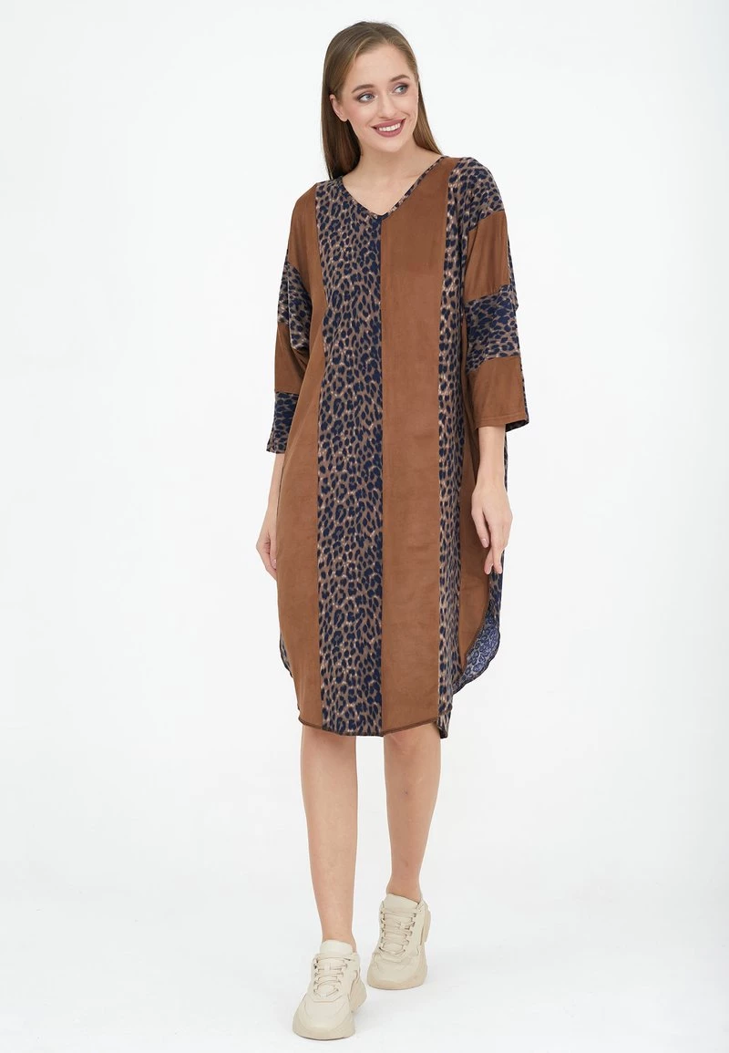 Buono π Madam-T Donna ELIA - Vestito Estivo - Beige / Blau π - immagine 2