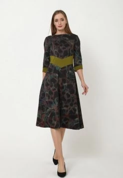 Sconto ⌛ Madam-T Donna Vestito Di Maglina - Schwarz Grün 👏