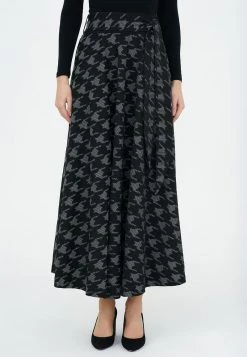 Nuovo di zecca 👍 Madam-T Donna ROCK RITA - Gonna Lunga - Black/white 🔥