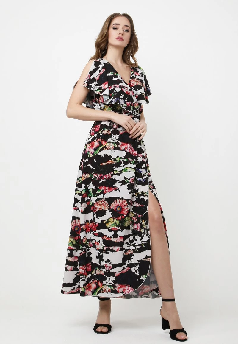 Acquistare π Madam-T Donna Vestito Lungo - Schwarz Weiß π - immagine 4