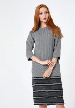 Il più economico 🤩 Madam-T Donna IZMIRA - Abito In Maglia - Grau Schwarz 🔔